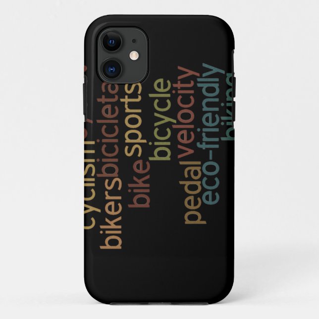 bicycle word cloud Case-Mate iPhone case (Back)