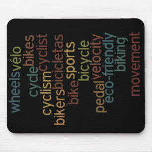 bicycle word cloud mouse pad