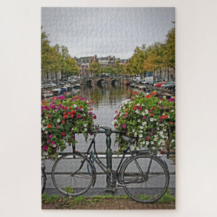 Bicycles and Canals in Amsterdam - 20x30 - 1014 pc Jigsaw Puzzle