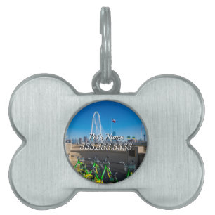 Bicycles And Dallas Pet ID Tag