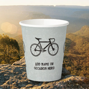 Bicycles and your text - masculine sports theme paper cups