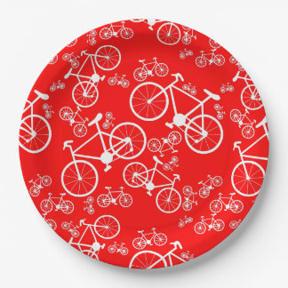 Bicycles Big and Small Paper Plate