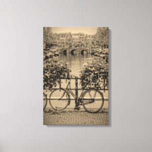 Bicycles & Canals - Classic Amsterdam Canvas Print