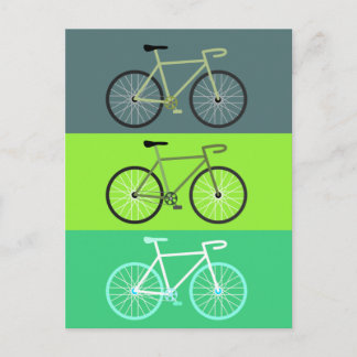 Bicycles - Green Postcard