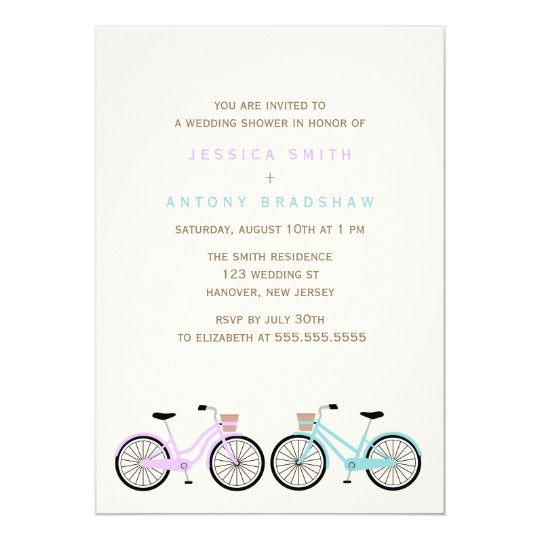 Bicycles His and Hers Bridal Shower Card