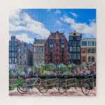 Bicycles Houses Along Amsterdam Canal Netherlands Jigsaw Puzzle<br><div class="desc">This stunning city themed jigsaw puzzle features bicycles along the canal in Amsterdam with buildings in the background. #amsterdam #netherlands #holland #canal #bicycle #bicycles #waterfront #canal #europe #european #travel #adventure #jigsaw #puzzle #jigsawpuzzle #gifts #fun #stockingstuffers #games</div>