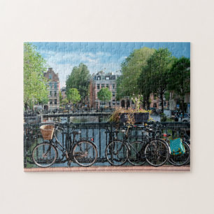 Bicycles in Amsterdam. Jigsaw Puzzle