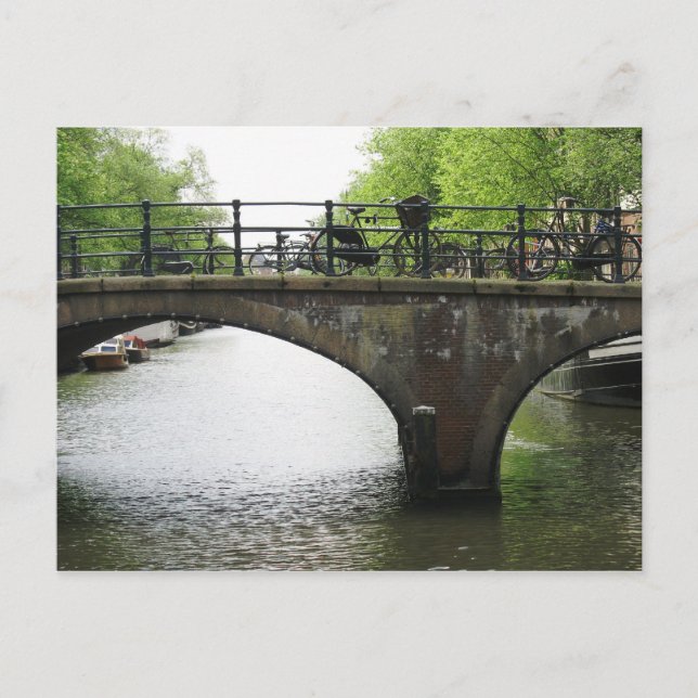 Bicycles on Amsterdam Bridge PostCard (Front)