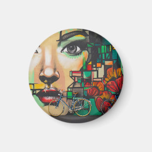 Bicycles on Graffiti wall Magnet