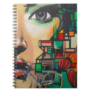 Bicycles on Graffiti wall Notebook