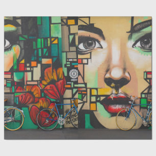 Bicycles on Graffiti wall Wrapping Paper