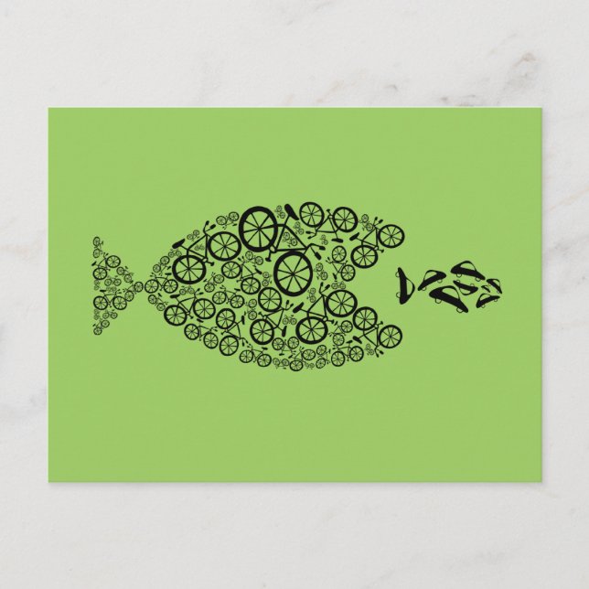 Bicycles over Cars Postcard (Front)