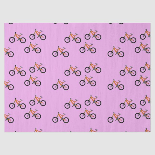 Bicycles pattern on pink tissue paper (Front)