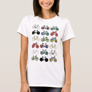bicycles pattern stamp T-Shirt