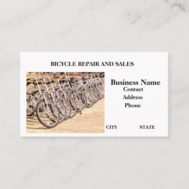 bicycle's ride spokes pedal "handle bar" rental business card (Front)