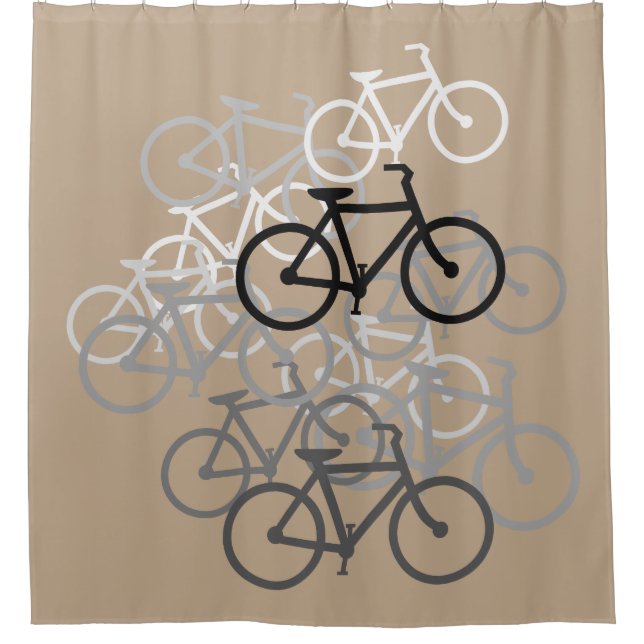 Bicycles...with your background colour. shower curtain (Front)