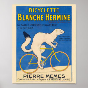 Bicyclette Blanche Hermine Vintage Poster 1926