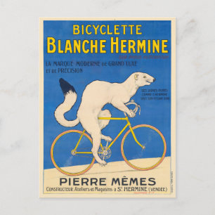 Bicyclette Blanche Hermine Vintage Poster 1926 Postcard