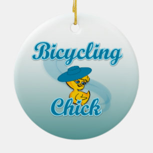 Bicycling Chick #3 Ceramic Tree Decoration