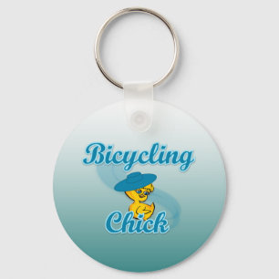 Bicycling Chick #3 Key Ring