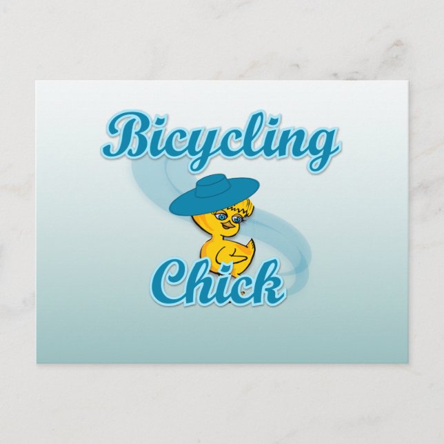 Bicycling Chick #3 Postcard (Front)