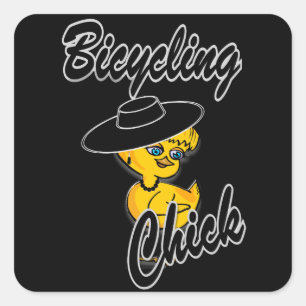 Bicycling Chick #4 Square Sticker