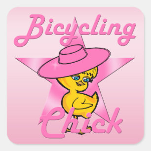 Bicycling Chick #8 Square Sticker