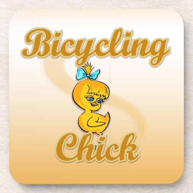 Bicycling Chick Coaster (Front)