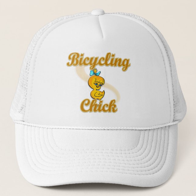 Bicycling Chick Trucker Hat (Front)