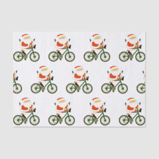 Bicycling Christmas Tissue Paper