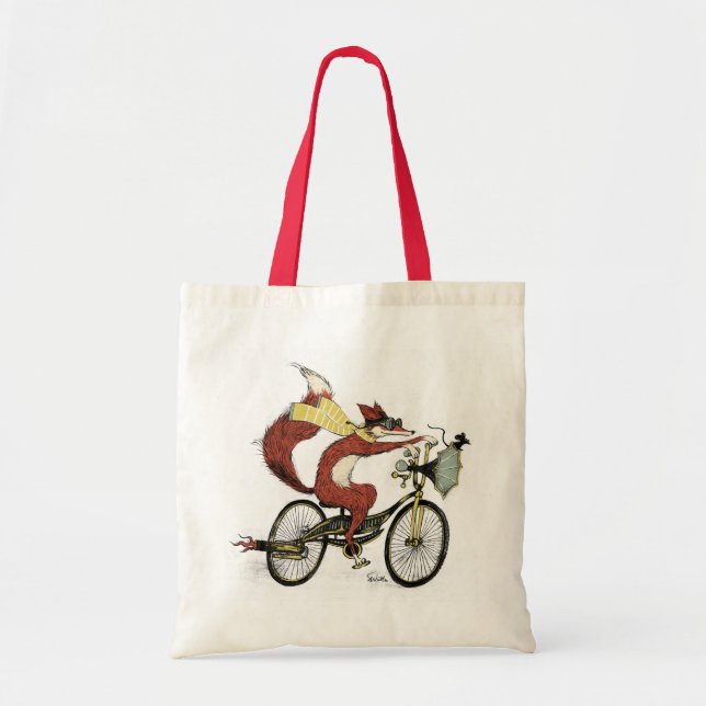 Bicycling Fox Tote by Sarah Watts (Front)