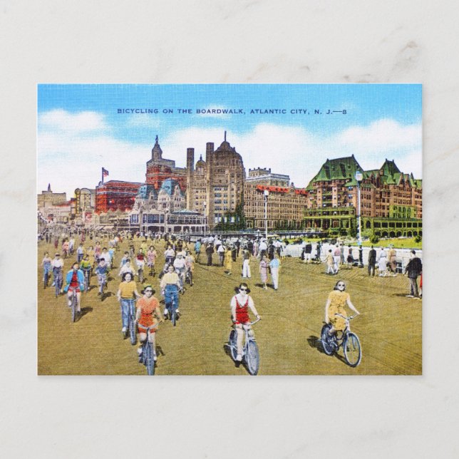Bicycling on the Boardwalk Postcard (Front)