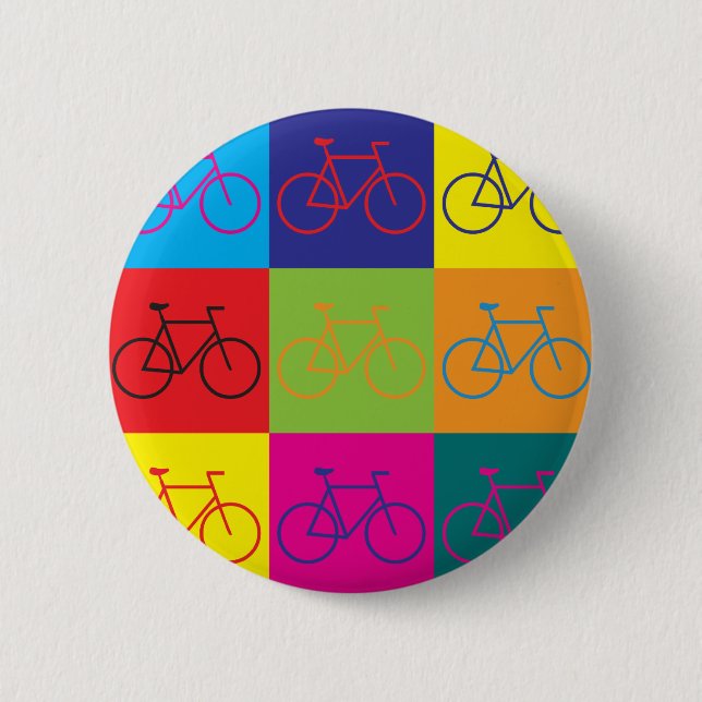 Bicycling Pop Art 6 Cm Round Badge (Front)