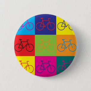Bicycling Pop Art 6 Cm Round Badge