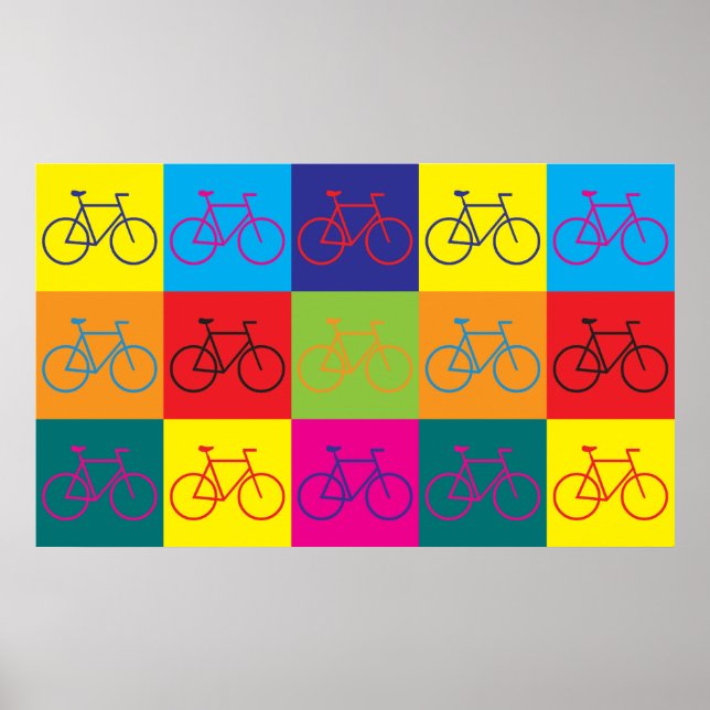 Bicycling Pop Art Poster (Front)