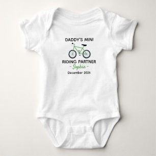 Bicyclist Baby Shower Daddy’s Mini Riding Partner Bodysuit