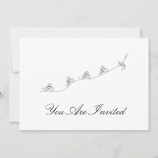 Bicyclist going over the hill invitation (Front)
