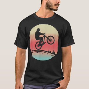 Bicyclist In Sunset Biker Cycle  T-Shirt