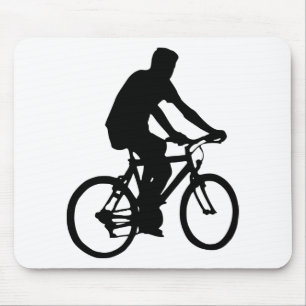 Bicyclist Silhouette Mouse Pad