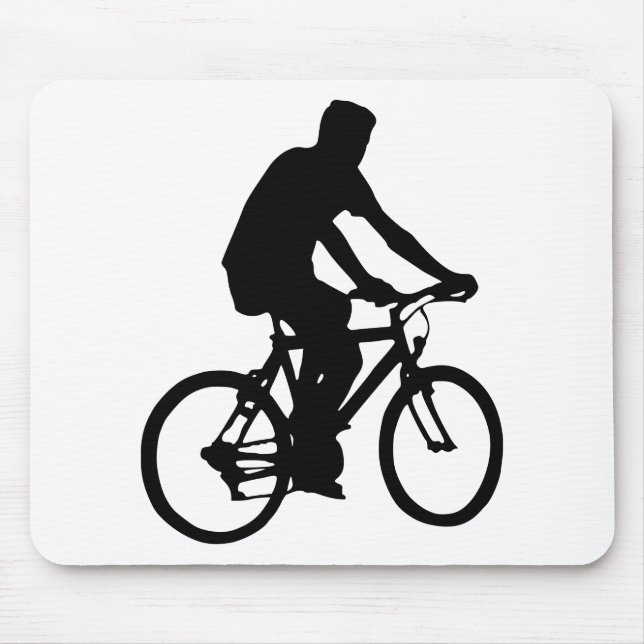 Bicyclist Silhouette Mouse Pad (Front)