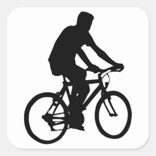 Bicyclist Silhouette Square Sticker
