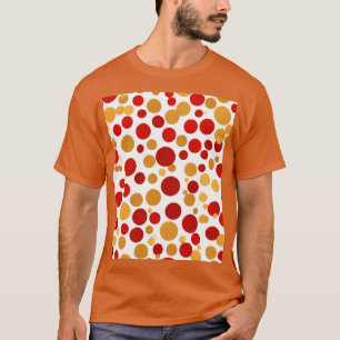 Bid golden and red polka - dot seamless pattern on T-Shirt
