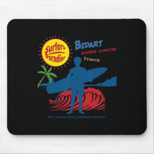 Bidart Sque County France Surfer Silhouette  Mouse Pad