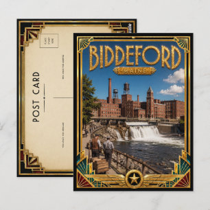 Biddeford Maine Vintage Art Deco Golden Age Postcard
