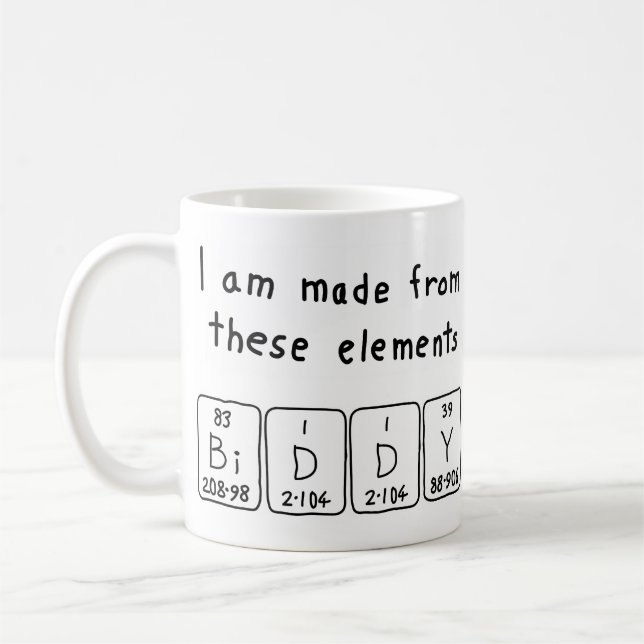 Biddy periodic table name mug (Left)