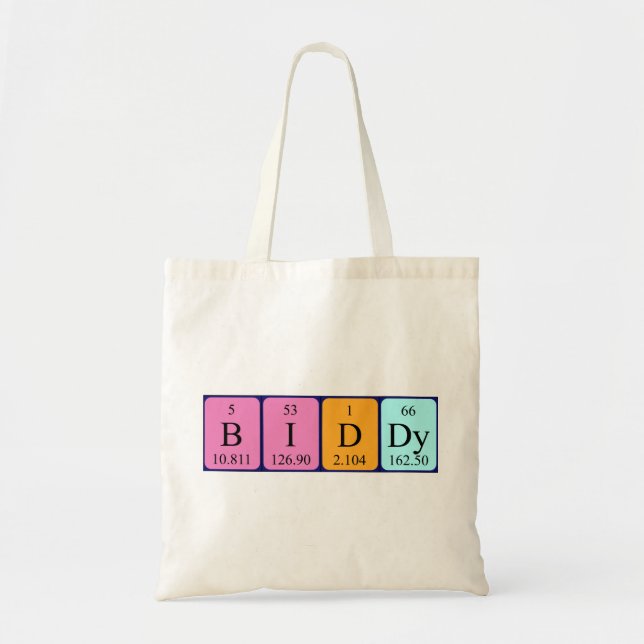 Biddy periodic table name tote bag (Front)