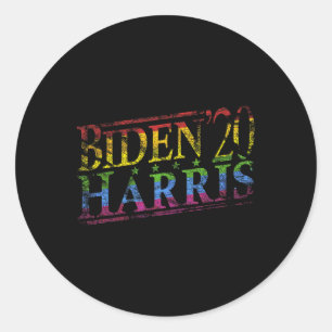 Biden 2020 Gay Pride Lgbt Flag Biden Harris 2020  Classic Round Sticker