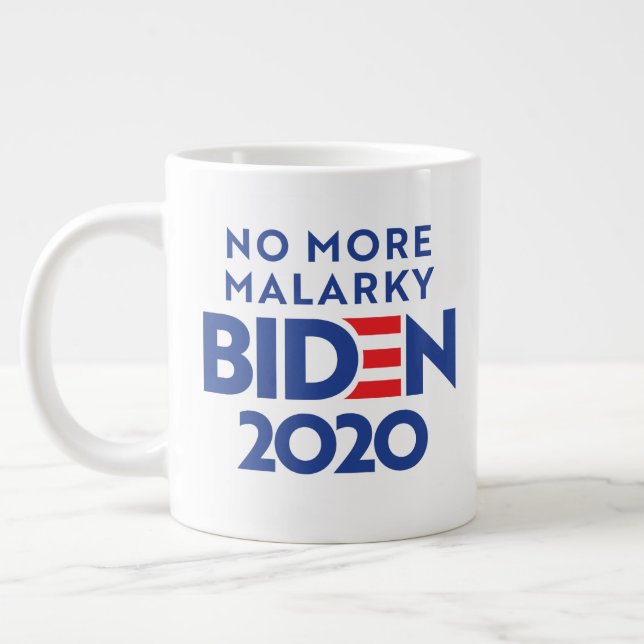 BIDEN 2020 - No More Malarky Large Coffee Mug (Left)
