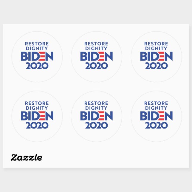BIDEN 2020 - Restore Dignity Classic Round Sticker (Sheet)
