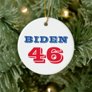Biden 46 Collegiate Style Ceramic Ornament